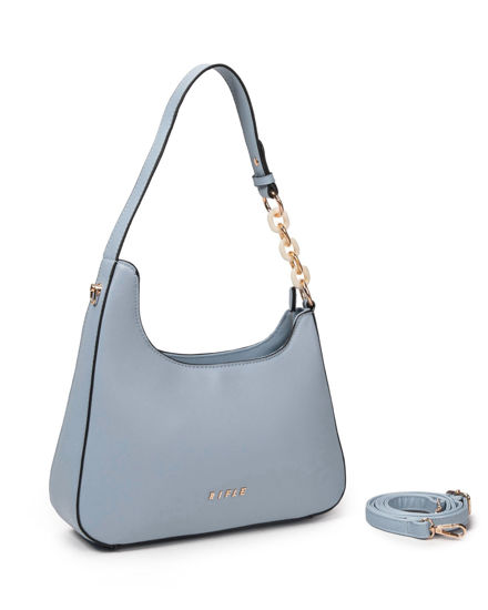 Immagine di RIFLE - Borsa a spalla avio con tasca posteriore e catena sul manico, tracolla removibile