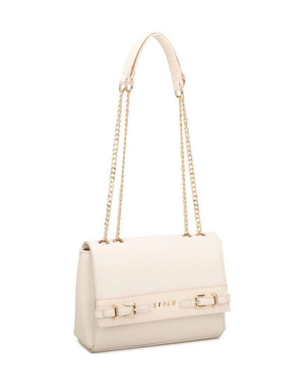 Immagine di RIFLE - Tracolla beige con dettaglio cinturini sulla patta