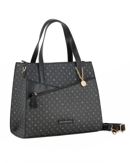 Immagine di BORSA A MANO C/ZIP FRONT.DIAG+STAMPA CPS