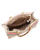 Immagine di NARDINI - Borsa beige intreccio multicolor con manici effetto bamboo, tracolla removibile