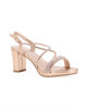 Immagine di MISS GLOBO - Sandalo rosa/oro con cinturini in strass, tacco 7CM