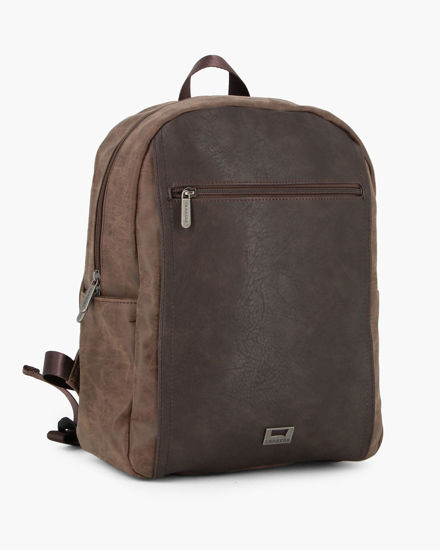 Immagine di CARRERA - Zaino ufficio marrone con due tasche laterali e una tasca frontale