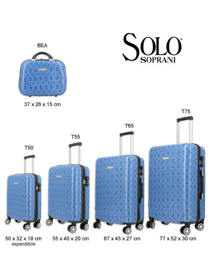 Immagine di SOLO SOPRANI - TROLLEY BLU CHIARO LOGGATO IN ABS 4 RUOTE