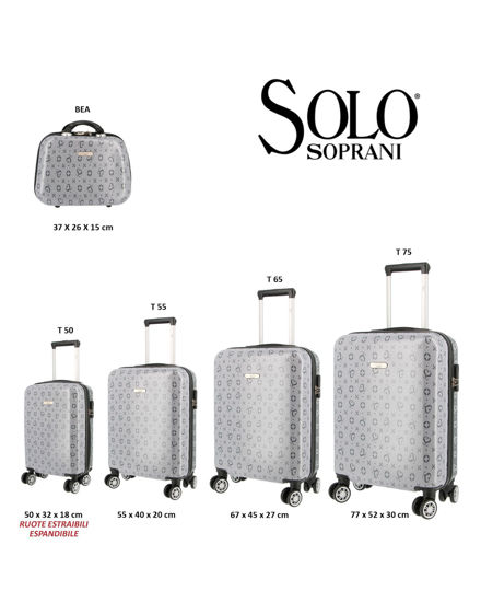 Immagine di SOLO SOPRANI - TROLLEY GRIGIO LOGGATO IN ABS 4 RUOTE