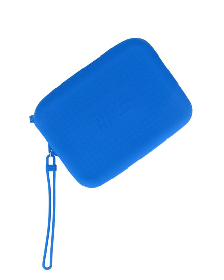 Immagine di RIFLE - Pochette blu in silicone con polsiera