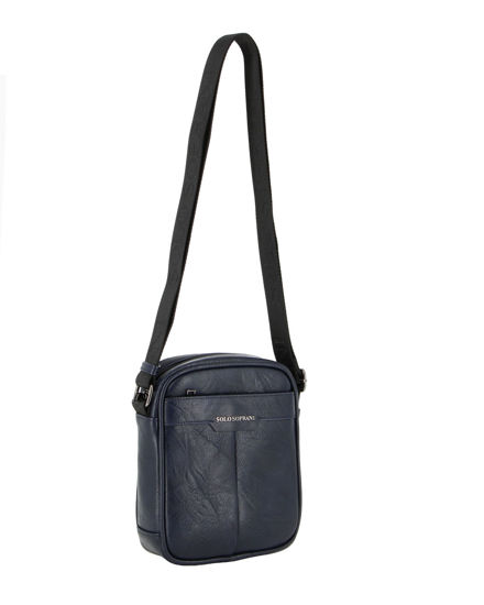 Immagine di SOLO SOPRANI - Borsello blu con tasca frontale e tasca posteriore