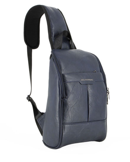 Immagine di SOLO SOPRANI - Borsello monospalla blu con tasca frontale e tasca posteriore