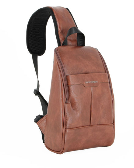 Immagine di SOLO SOPRANI - Borsello monospalla cuoio con tasca frontale e tasca posteriore