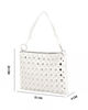 Immagine di NARIDNI - Borsa un manico bianca con borchie e tasca posteriore, tracolla removibile