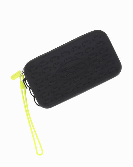 Immagine di FIAT 500 - Pochette nera in silicone con polsiera
