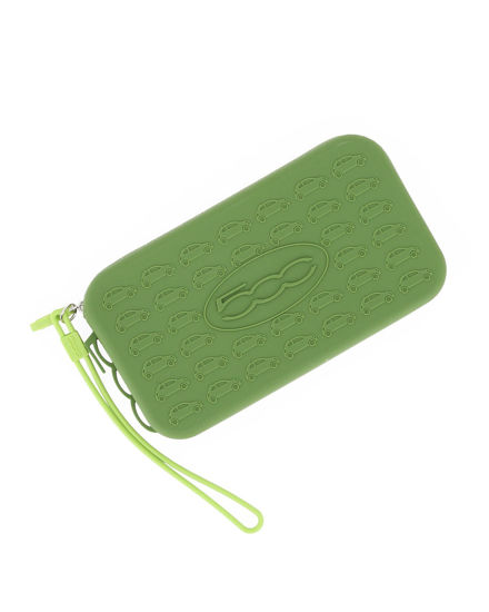 Immagine di FIAT 500 - Pochette verde militare in silicone con polsiera