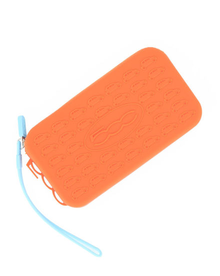 Immagine di FIAT 500 - Pochette arancione in silicone con polsiera