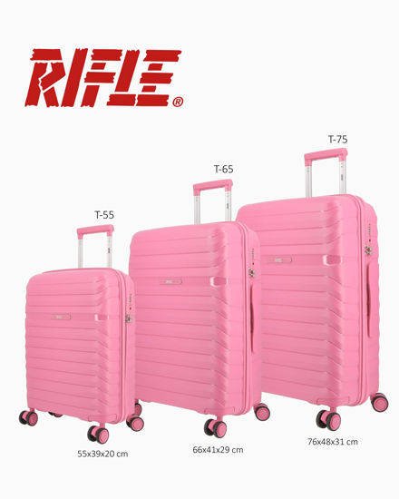 Immagine di RIFLE - TROLLEY ROSA IN ABS 4 RUOTE CON COMBINAZIONE TSA