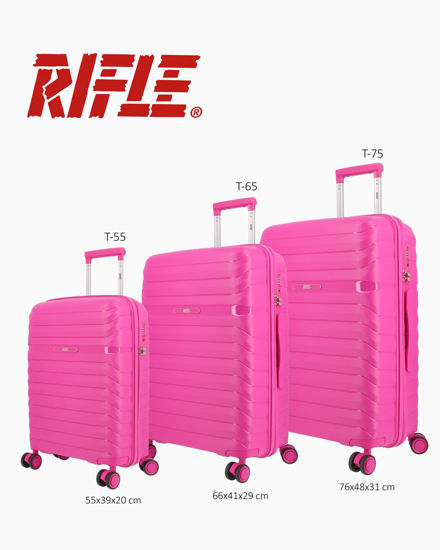 Immagine di RIFLE - TROLLEY FUXIA IN ABS 4 RUOTE CON COMBINAZIONE TSA
