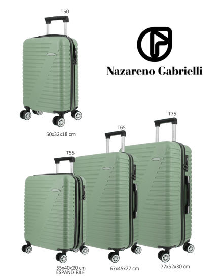 Immagine di NAZARENO GABRIELLI - TROLLEY VERDE SALVIA IN ABS 4 RUOTE