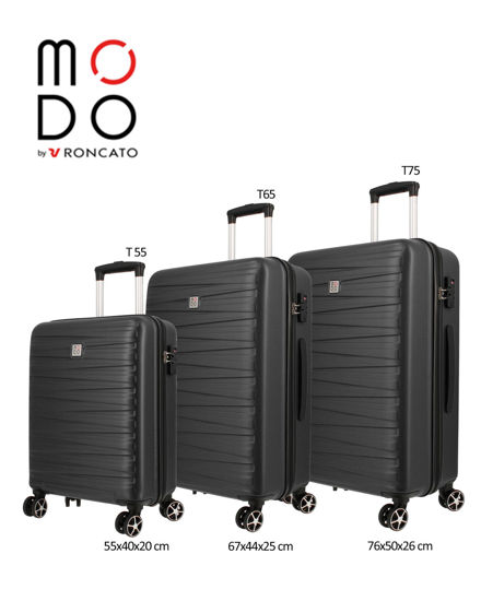 Immagine di MODO BY RONCATO - TROLLEY ABS NERO 4 RUOTE CON COMBINAZIONE TSA