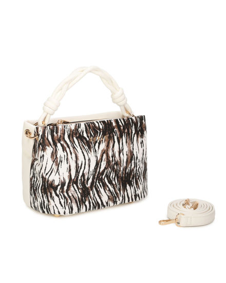 Immagine di RIFLE - Minibag animalier con manico intrecciato, tracolla removibile