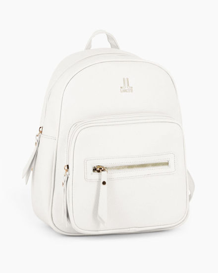 Immagine di LANCETTI - Zaino bianco con doppia tasca frontale