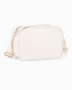 Immagine di LANCETTI - Tracolla panna loggata con due scomparti principali e tasca frontale