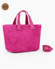 Immagine di NARDINI - Borsa due manici fuxia scamosciata in VERA PELLE con tasca posteriore, tracolla removibile - MADE IN ITALY