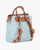Immagine di SOLO SOPRANI - Zaino jeans loggato due manici con tre scomparti principali e tasca posteriore