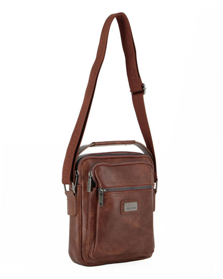 Immagine di COVERI COLLECTION - Borsello marrone con manico e doppia tasca frontale