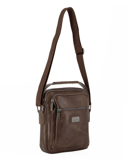 Immagine di COVERI COLLECTION - Borsello caffè con manico e doppia tasca frontale