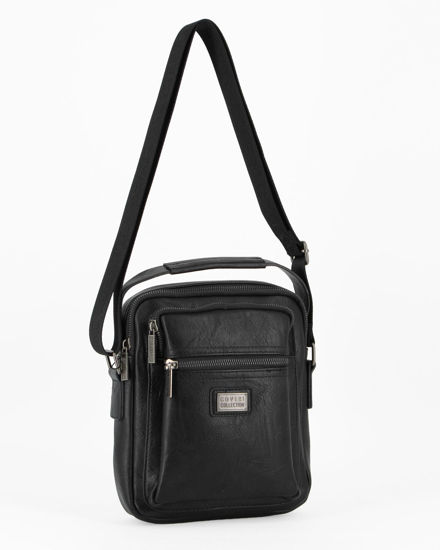 Immagine di COVERI COLLECTION - Borsello nero con manico e doppia tasca frontale