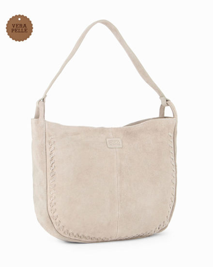 Immagine di CHESTER POLO ACADEMY - Borsa a spalla beige scamosciata in VERA PELLE