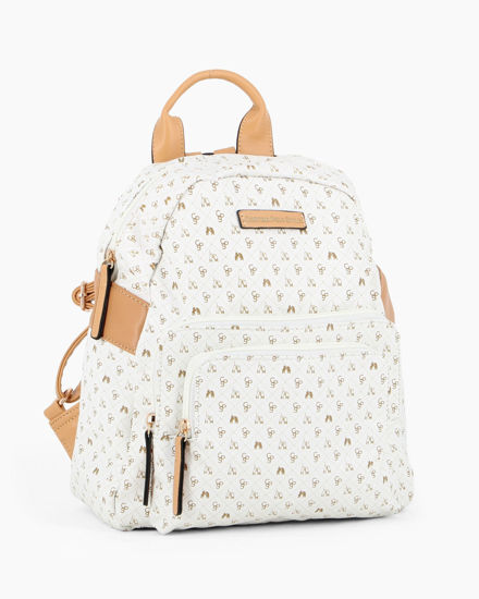 Immagine di CORTINA POLO STYLE - Zaino beige loggato con doppia tasca frontale