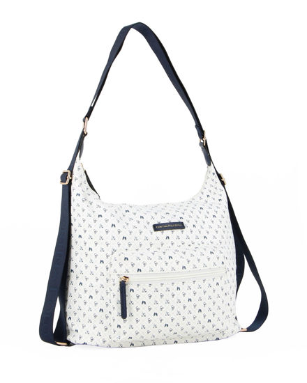 Immagine di CORTINA POLO STYLE - Borsa sacca/zaino bianco loggato con tasca frontale