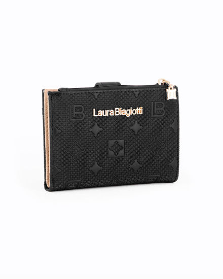 Immagine di LAURA BIAGIOTTI - Portafoglio nero loggato con pattina