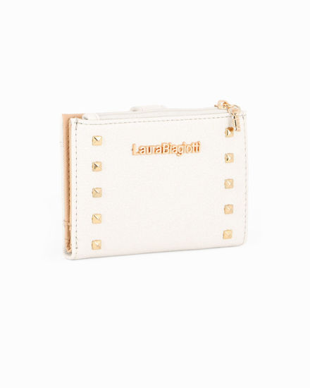 Immagine di LAURA BIAGIOTTI - Portafoglio bianco con borchie e pattina