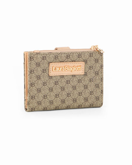 Immagine di LAURA BIAGIOTTI - Portafoglio burro loggato con pattina