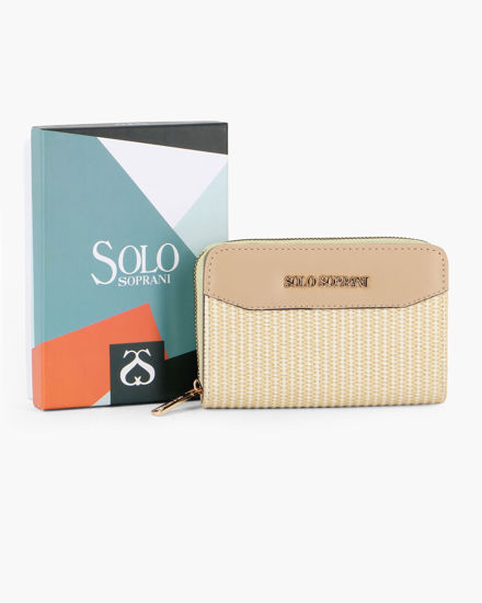 Immagine di SOLO SOPRANI - Portafoglio beige plissettato con due scomparti principali