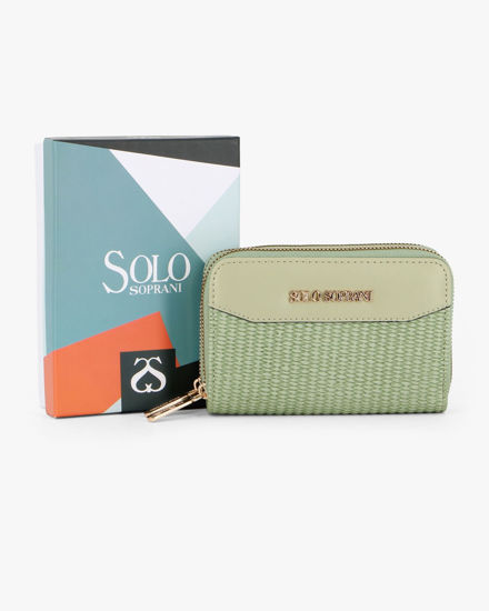 Immagine di SOLO SOPRANI - Portafoglio verde plissettato con doppia cerniera