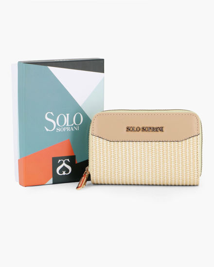 Immagine di SOLO SOPRANI - Portafoglio beige plissettato con doppia cerniera