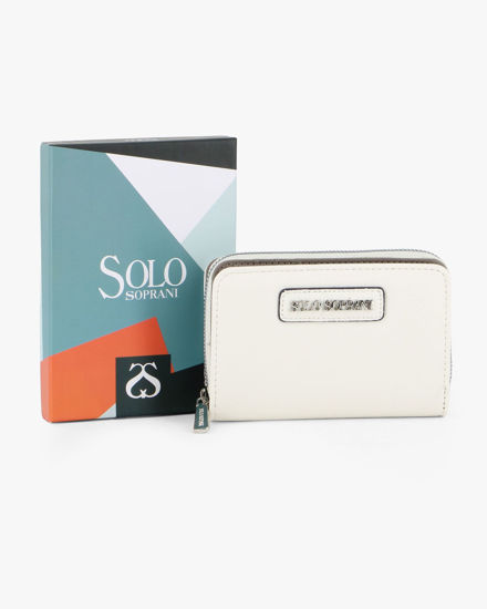 Immagine di SOLO SOPRANI - Portafoglio bianco con tre scomparti principali
