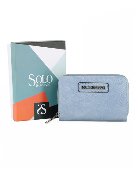 Immagine di SOLO SOPRANI - Portafoglio jeans con tre scomparti principali