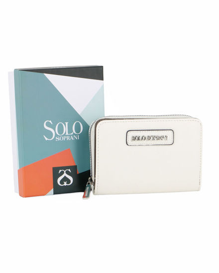 Immagine di SOLO SOPRANI - Portafoglio bianco loggato con due scomparti principali