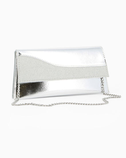 Immagine di ANNES NICOLE - Pochette argento con due scomparti interni e patta in lurex, MADE IN ITALY