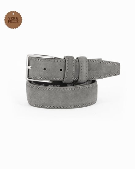 Immagine di NAZARENO GABRIELLI - Cinta grigia scamosciata da uomo in VERA PELLE