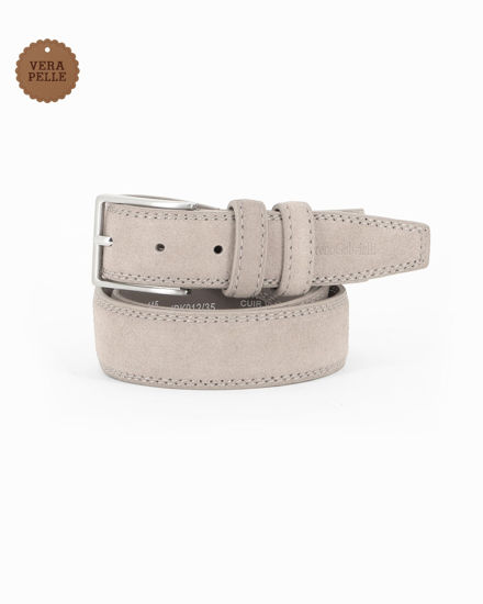 Immagine di NAZARENO GABRIELLI - Cinta beige scamosciata da uomo in VERA PELLE