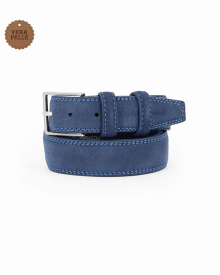 Immagine di NAZARENO GABRIELLI - Cinta jeans scamosciata da uomo in VERA PELLE