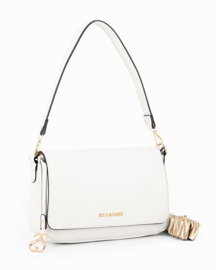 Immagine di SOLO SOPRANI - Tracolla bianca con patta e ciondolo, tracolla removibile