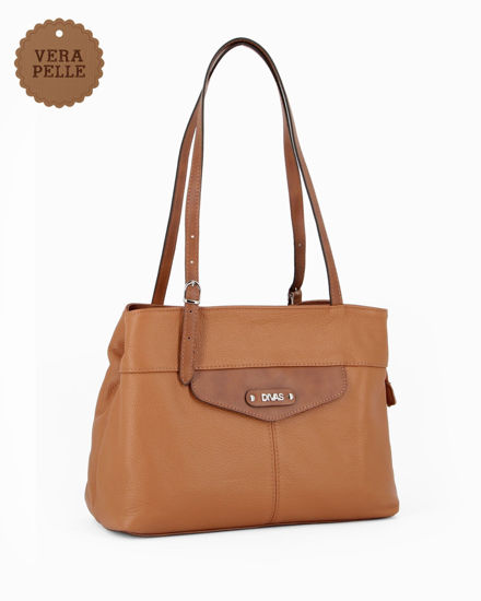 Immagine di DIVAS - Borsa a spalla cuoio in VERA PELLE con manici regolabili, MADE IN ITALY