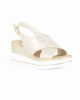 Immagine di MISS GLOBO - Sandalo platform beige con incrocio frontale e sottopiede in memory soft, zeppa 7,5CM