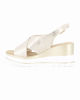 Immagine di MISS GLOBO - Sandalo platform beige con incrocio frontale e sottopiede in memory soft, zeppa 7,5CM