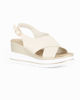 Immagine di MISS GLOBO - Sandalo platform panna con incrocio frontale e sottopiede in memory soft, zeppa 7,5CM