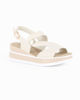 Immagine di MISS GLOBO - Sandalo platform panna con sottopiede in memory soft, zeppa 5CM